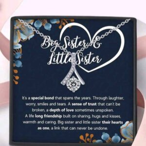 To My Sister Necklace Gift from Sisters with Message Card & Gift Box
