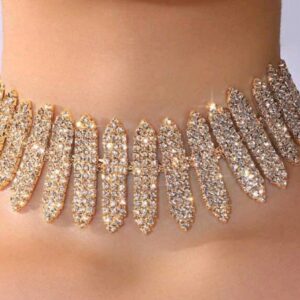 Women Elegant Rhinestone Decor Necklace