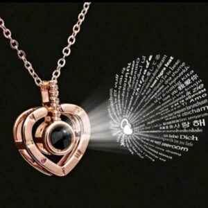 NP I Love You in 100 Different Language Necklace/Pendant Chain for Women – Gold (Heart)