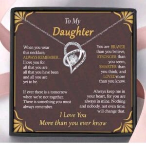Daughter Heart Necklace, I Love You To The Moon And Back, Daughter Necklace Gift