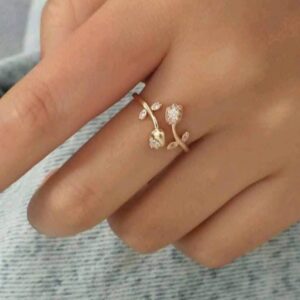 Light Luxury Tulip Flower Metal Rings For Women (Diwali pieces)