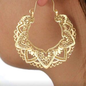 1 Pair Retro Style Hoop Earrings For Women