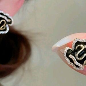 Versatile Black Camellia Stud Earrings Floral Style Jewelry For Women
