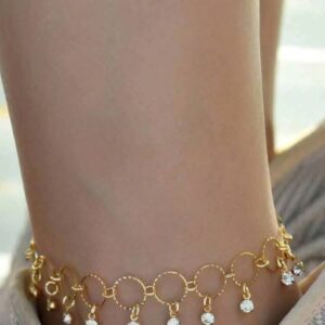 Rhinestone Charm Geometric Anklet (Diwali pieces)
