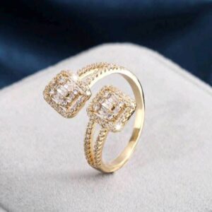 Cubic Zirconia Decor Cuff Ring (Diwali pieces)