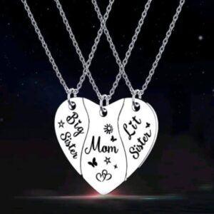 Cartoon Heart Magnetic Pendant Stainless Steel Family Necklace Three-Piece Set Love Necklace