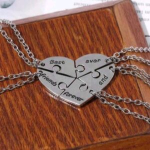 5-Piece Fashion Best Friend Forever And Ever Pendant Zinc Alloy Metal BFF Necklace