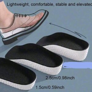Ultra-Comfortable Shock-Absorbing Insoles – Breathable, Soft EVA Material, Invisible Height Boost for Sports Shoes,