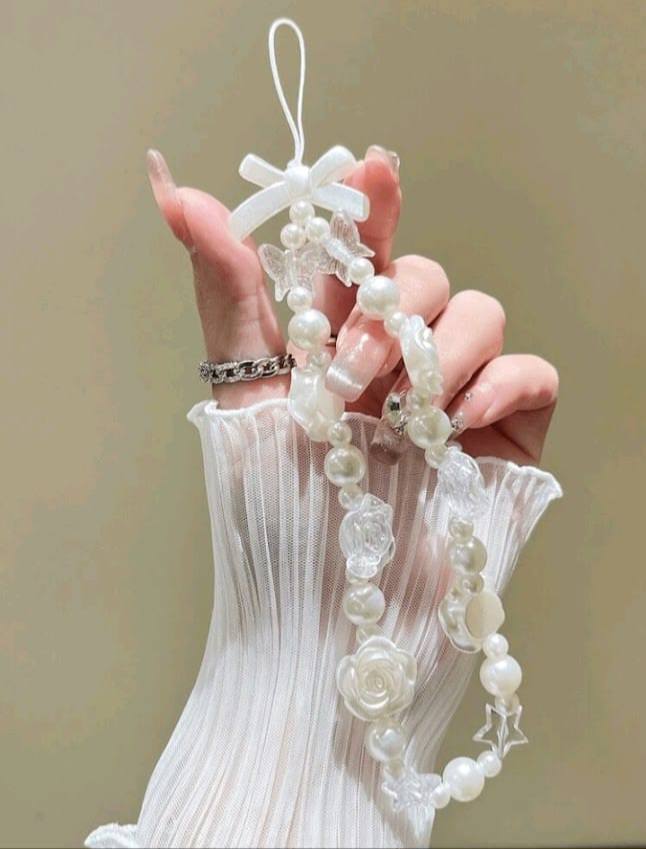 1pc Pink Rose Flower Elegant Bracelet, French-Style Rose Cute Summer Ceramic Style