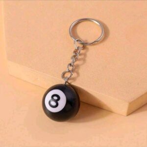 Billiards Ball Keyring Pool Player Gift Pool Ball Lucky 8 Ball Charm Keychain