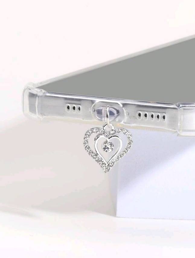1 PCS Water Diamond Heart Phone Dust Plug Mobile Accessories