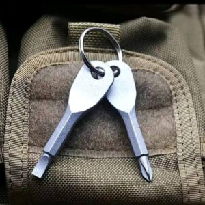 Portable Screwdriver Outdoor EDC Portable Multi-function Tool Flat Screwdriver Phillips Screwdriver With Key Ring