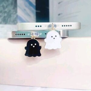 Halloween Cute Ghost Alloy Dustproof Plug, Dustproof Charging Port Cap Accessories Charming Phone Accessories Pendant