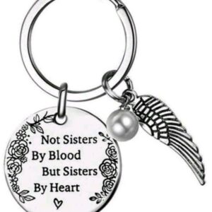 Not Sisters by Blood but Sisters by Heart Friendship Keychain for Women