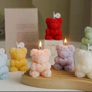 Valentine’s Day Gifts Flower Rose Bear Scented Candle Love Teddy 3D Rose Bear Rose Candles