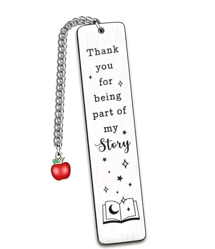 Stainless steel engraved bookmark