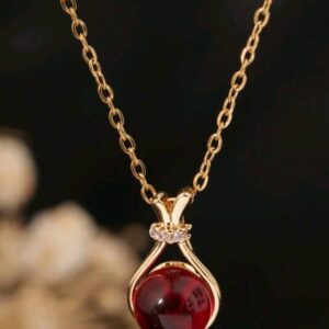 Simple and Elegant Clavicle Chain Exquisite Style Ruby Necklace Jewelry