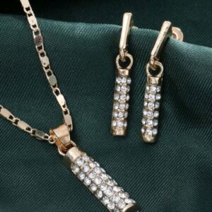 Luxury Fashion Jewelry Set for Women Sparkly Rhinestone Crystal Zircon Collar Necklace Earrings Sets