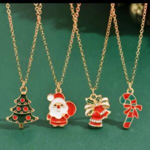 Christmas Necklace Winter Snowflake Santa Claus Tree Bell Pendant Chic Collarbone Chain Versatile Jewelry (Not a set)