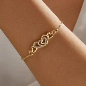1pc Fashion Adjustable Heart Decor Bracelet For Women