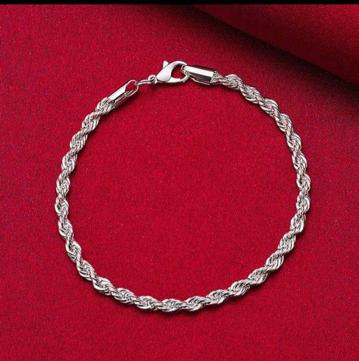 Fashion Silver Plated Bracelets Flash Twisted Hand Chain
