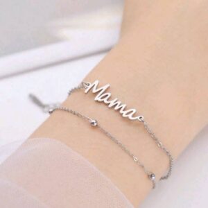 Letter Mama Double Layer Beads Chain Bracelet