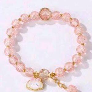 Corinna Sanrio Glass Bracelet Frizzling Bead Colorful Cartoon Bracelet