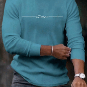 Men’s Casual Simple Letter Print Long Sleeve T-Shirt