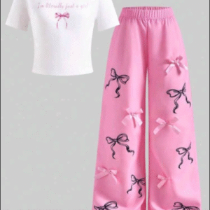 Two-piece outfit for girls in spring, autumn, and winter, fashionable and casual