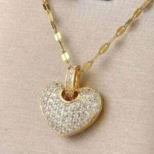 Yellow Gold Diamond Heart Pendant necklace