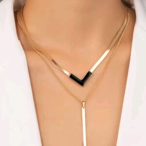 Geometric Charm Layered Necklace