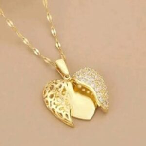 Stainless Steel Women’s Necklace With Full Rhinestone Decorated Butterfly Shaped Pendant