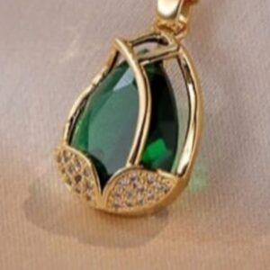 Gold fill lotus petal charm, lotus pendant cubic zirconia dangle charm