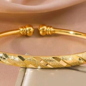 Golden Twill Matte Bracelet for Women with Opening
