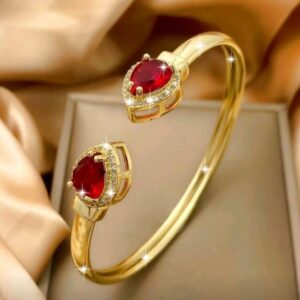 1pc Fashionable Geometric Cubic Zirconia Bangle Bracelet