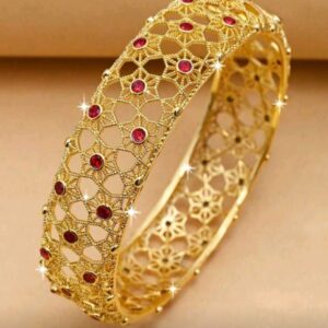 Golden Kada Bangles with AD Stones