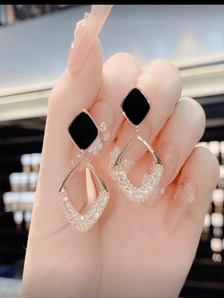 Stud Earrings Enamel African Crystal Diamonds Alloy Statement Vintage Earring