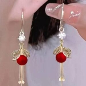 Fashion Style Inlaid Cubic Synthetic Synthetic Zircon​​ Leaf Shaped Drop