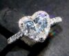 Heart Ring S925 Silver Wedding Engagement Bridal Jewelry Cubic Zirconia Ring