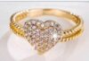 Heart Twist Ring CZ Bridal Wedding Band
