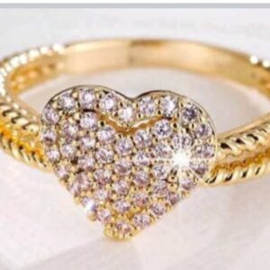 Heart Twist Ring CZ Bridal Wedding Band
