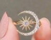Ring light luxury Synthetic Zirconia moon sun opening female adjustable index ring simple fashion ring