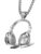 Stainless Steel Men’s Music Headset Pendant Necklace