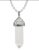 Small Natural Rainbow Moonstone Gemstone Double Point Pendant Necklace 925 Sterling Silver Chain