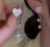 1pair Fashionable & Elegant Asymmetrical Full Diamond Heart & Tassel Drop Earrings
