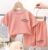 Girls Clothing Set Summer Waffle Short-sleeve Shirts + Shorts 2pcs