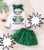 Baby Girl St. Patrick’s Day Clover Pattern Top With Sequin Print Skirt Set