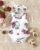 Baby Girl Elegant Floral Printed Bodysuit With Hairband