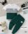 2pcs/Set Baby Boy Fall Colorblock Casual All-Match Short Sleeve T-Shirt And Long Pants Set