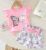 Kids’ Outfit – Sleeveless Top with Butterfly and Flower Print, Matching Shorts with Butterfly Pattern